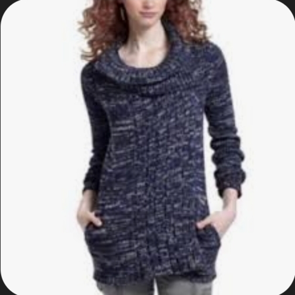 Jason Maxwell Deep Blue Cowl Neck Sweater